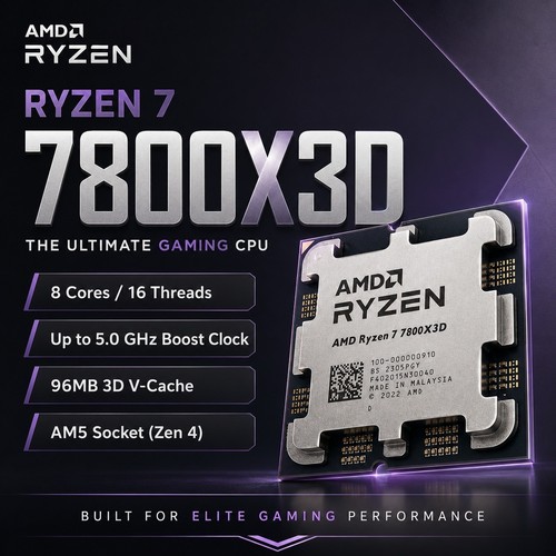Amd ryzen 7800x3d tray cpu - ryzen,