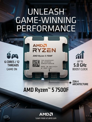 Amd ryzen 7500f - amd, 5ghz